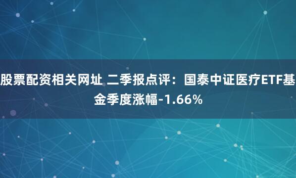 股票配资相关网址 二季报点评：国泰中证医疗ETF基金季度涨幅-1.66%